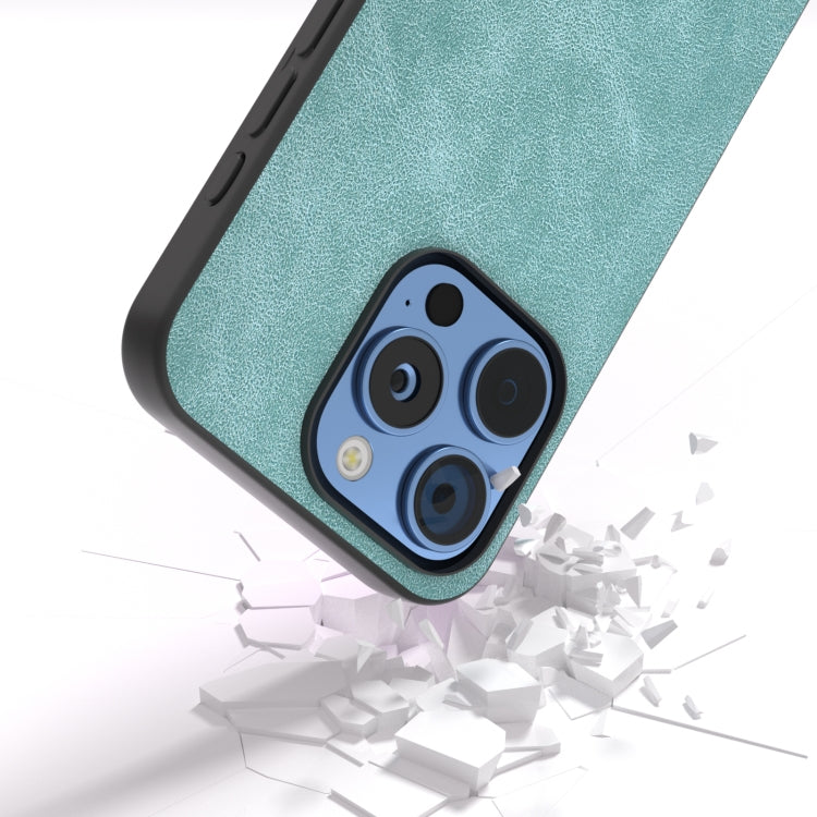 For iPhone 16 Pro Max Black Frame PU Leather Full Coverage Phone Case(Light Blue) - iPhone 16 Pro Max Cases by buy2fix | Online Shopping UK | buy2fix