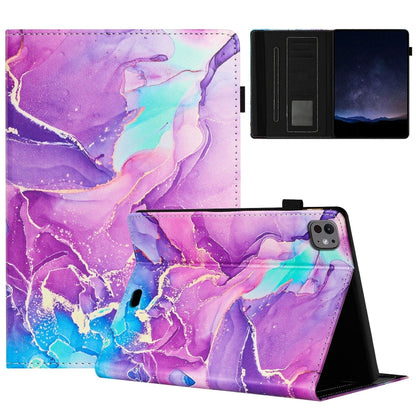 For iPad Air 11 2025 / 2024 Marble Litchi Leather Smart Tablet Case(Purple) - iPad Air 11 2025 / 2024 Cases by buy2fix | Online Shopping UK | buy2fix