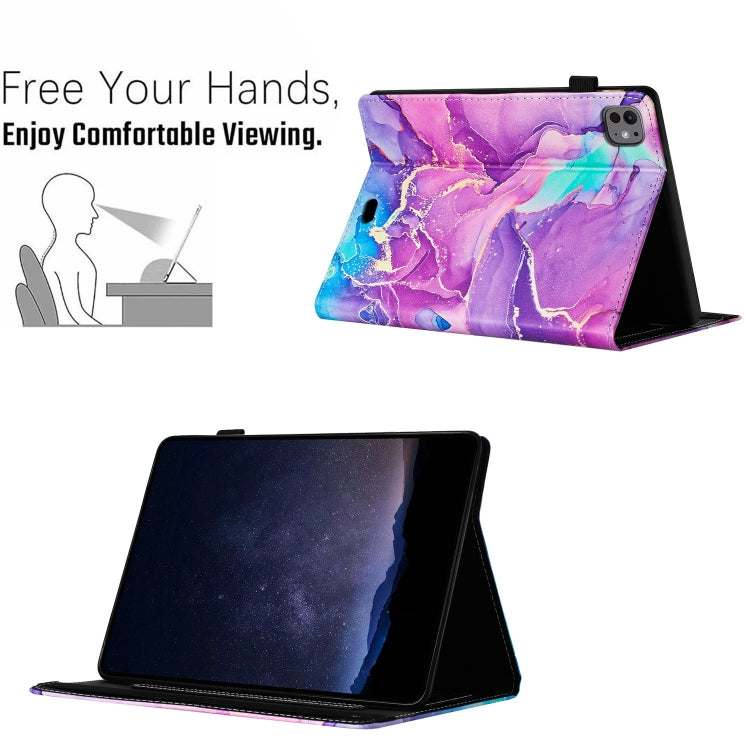 For iPad Air 11 2025 / 2024 Marble Litchi Leather Smart Tablet Case(Purple) - iPad Air 11 2025 / 2024 Cases by buy2fix | Online Shopping UK | buy2fix