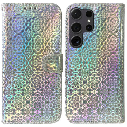 For Samsung Galaxy S25 Ultra 5G Colorful Magnetic Buckle Leather Phone Case(Silver) - Galaxy S25 Ultra 5G Cases by buy2fix | Online Shopping UK | buy2fix