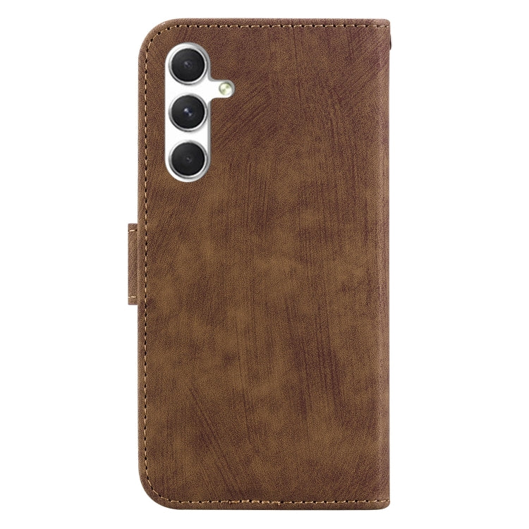 For Samsung Galaxy S25+ 5G Little Tiger Embossed Leather Phone Case(Brown) - Galaxy S25+ 5G Cases by buy2fix | Online Shopping UK | buy2fix