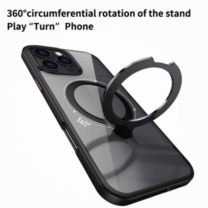 For iPhone 14 Pro Transparent MagSafe Magnetic Rotating Ring Holder Phone Case(Blue) - iPhone 14 Pro Cases by buy2fix | Online Shopping UK | buy2fix