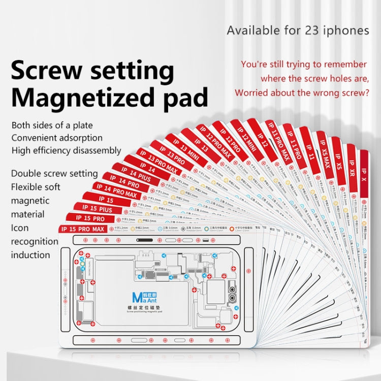 For iPhone 14 Plus MaAnt Double-sided Screw Positioning Flexible Soft Magnetic Pad - Magnetic Screws Mat by buy2fix | Online Shopping UK | buy2fix