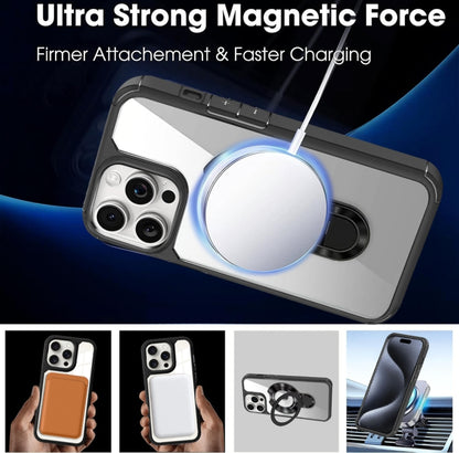 For iPhone 13 MagSafe Acrylic Hybrid TPU Phone Case with Holder(Black) - iPhone 13 Cases by buy2fix | Online Shopping UK | buy2fix