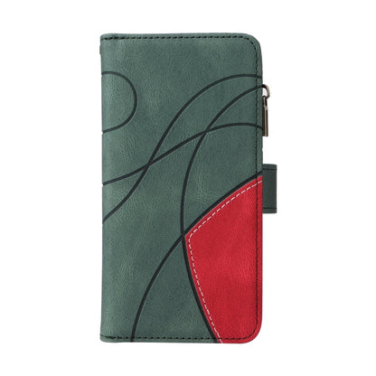 For Samsung Galaxy S25 / S24 5G Dual-color 9 Card Slots Zipper Wallet Leather Phone Case(Green) - Galaxy S25 5G Cases by buy2fix | Online Shopping UK | buy2fix