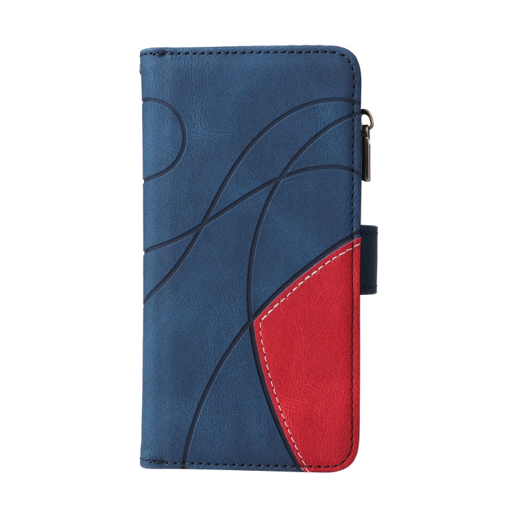 For Samsung Galaxy S25 / S24 5G Dual-color 9 Card Slots Zipper Wallet Leather Phone Case(Blue) - Galaxy S25 5G Cases by buy2fix | Online Shopping UK | buy2fix