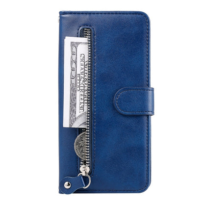 For Redmi K70 Ultra Fashion Calf Texture Zipper Leather Phone Case(Blue) - Xiaomi Cases by buy2fix | Online Shopping UK | buy2fix