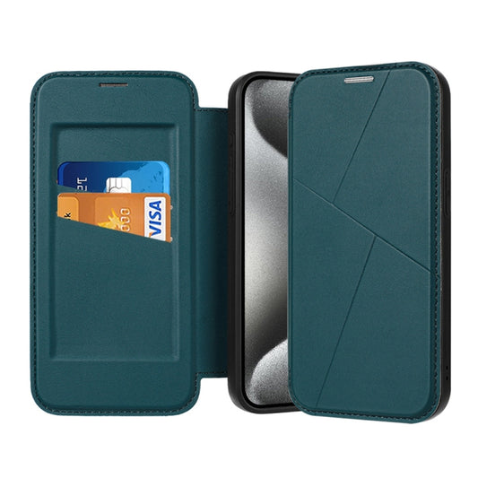 For iPhone 15 Pro Magnetic Armor Series RFID Card Slots Leather Phone Case(Green) - iPhone 15 Pro Cases by buy2fix | Online Shopping UK | buy2fix