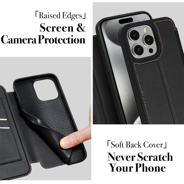 For iPhone 16 Pro Magnetic Armor Series RFID Card Slots Leather Phone Case(Blue) - iPhone 16 Pro Cases by buy2fix | Online Shopping UK | buy2fix