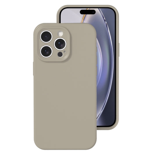 For iPhone 16 Pro Precise Hole Liquid Silicone Jelly Color Full Coverage Phone Case(Rock Gray) - iPhone 16 Pro Cases by buy2fix | Online Shopping UK | buy2fix