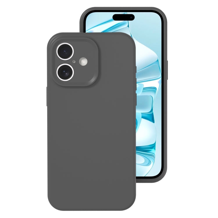 For iPhone 16 Precise Hole Liquid Silicone Jelly Color Full Coverage Phone Case(Carbon Gray) - iPhone 16 Cases by buy2fix | Online Shopping UK | buy2fix