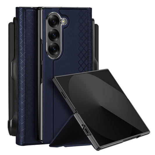 For Samsung Galaxy Z Fold6 DUX DUCIS Bril Series PU + TPU Phone Case with Pen Slot(Blue) - Galaxy Z Fold6 5G Cases by DUX DUCIS | Online Shopping UK | buy2fix