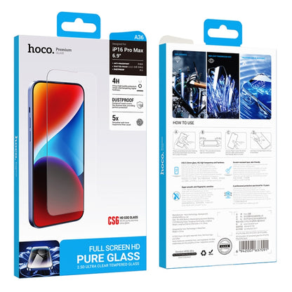 For iPhone 16 Pro Max hoco A36 3D Full Screen HD Tempered Film - iPhone 16 Pro Max Tempered Glass by hoco | Online Shopping UK | buy2fix