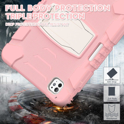 For iPad Pro 11 2024 3-Layer Silicone Hybrid PC Tablet Case(Cherry Blossoms Pink) - iPad Pro 11 2024 Cases by buy2fix | Online Shopping UK | buy2fix