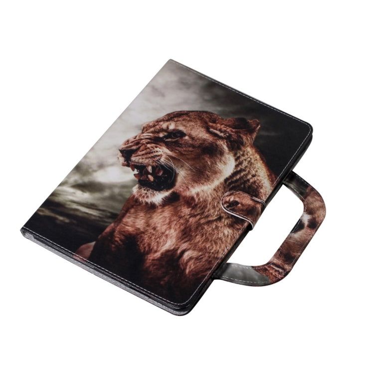 For Samsung Galaxy Tab S7 T870 (2020) 3D Colored Drawing Horizontal Flip Leather Case with Holder & Card Slot & Wallet & Handle(Lion) - Other Galaxy Tab PC by buy2fix | Online Shopping UK | buy2fix