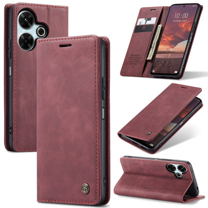 For Redmi 13 CaseMe 013 Multifunctional Horizontal Flip Leather Phone Case(Wine Red) - Redmi 13 Cases by CaseMe | Online Shopping UK | buy2fix