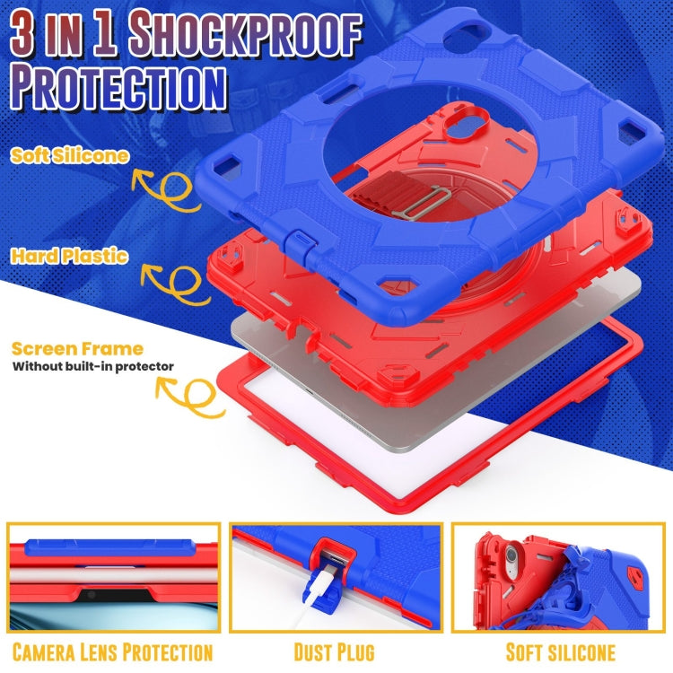 For iPad Air 11 2024 Spider Hand Grip Turntable Stand Tablet Case(Red Blue) - iPad Air 11 2024 Cases by buy2fix | Online Shopping UK | buy2fix