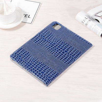 For iPad Pro 11 2024 Crocodile Texture Leather Tablet Case(Blue) - iPad Pro 11 2024 Cases by buy2fix | Online Shopping UK | buy2fix