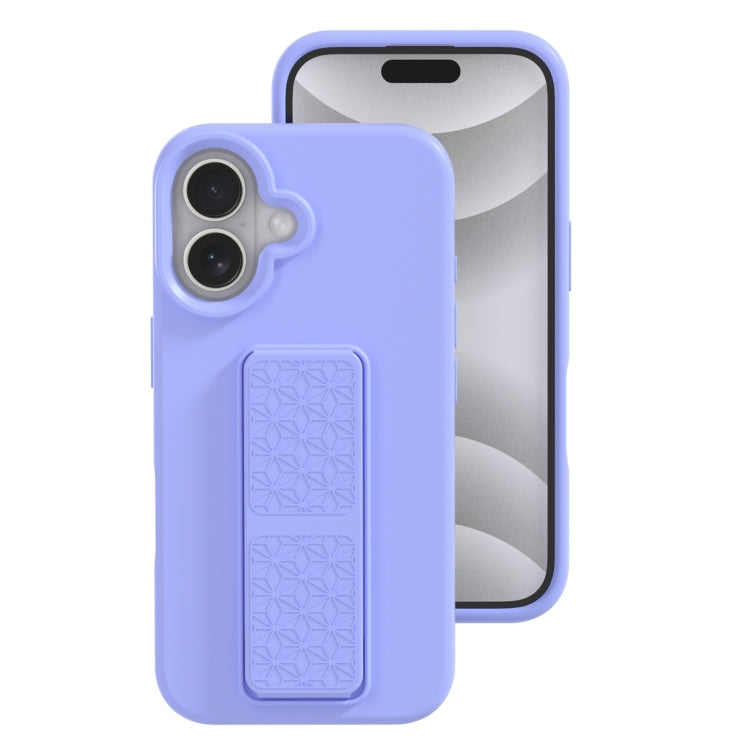 For iPhone 16 Plus Liquid Silicone Holder Phone Case(Light Purple) - iPhone 16 Plus Cases by buy2fix | Online Shopping UK | buy2fix