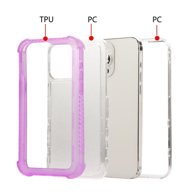 For iPhone 16 Pro Max Transparent Matte TPU Hybrid PC 3-in-1 Phone Case(Pink) - iPhone 16 Pro Max Cases by buy2fix | Online Shopping UK | buy2fix