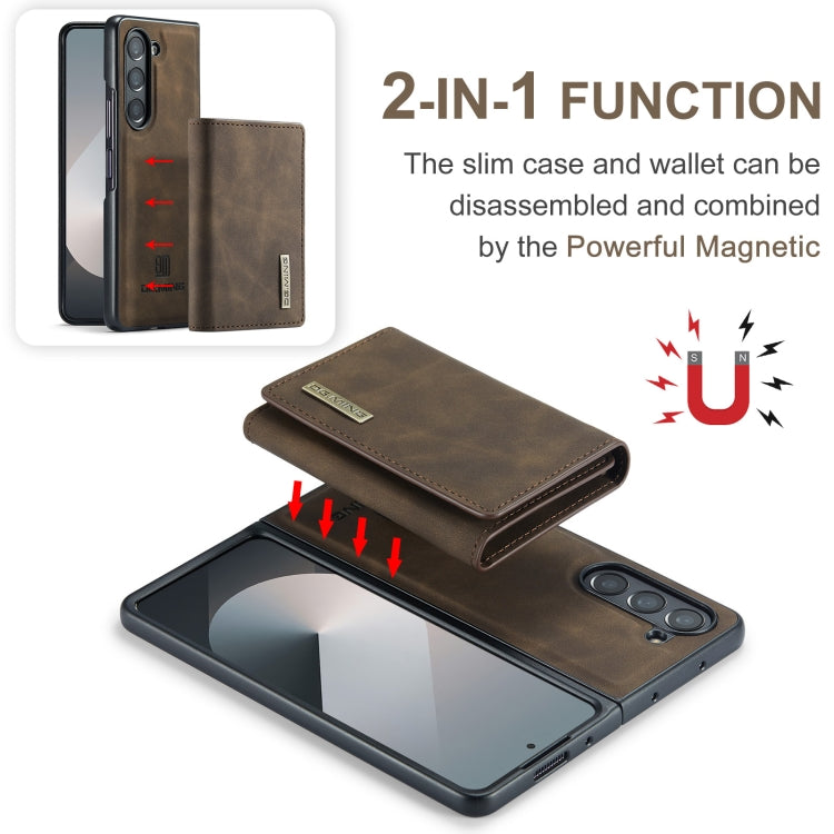 For Samsung Galaxy Z Fold6 DG.MING M1 Series 3-Fold Multi Card Wallet + Magnetic Phone Case(Coffee) - Galaxy Z Fold6 5G Cases by DG.MING | Online Shopping UK | buy2fix