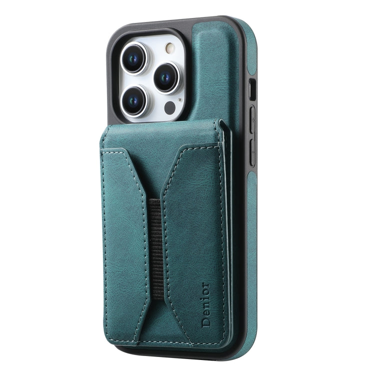 For iPhone 15 Pro Max Denior D17 Skin Feel MagSafe Detachable Card Slot Phone Case(Blue) - iPhone 15 Pro Max Cases by Denior | Online Shopping UK | buy2fix