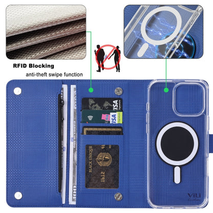 For Samsung Galaxy S24 Ultra 5G ViLi GHB-C Series RFID MagSafe Magnetic Flip Leather Phone Case(Blue) - Galaxy S24 Ultra 5G Cases by ViLi | Online Shopping UK | buy2fix