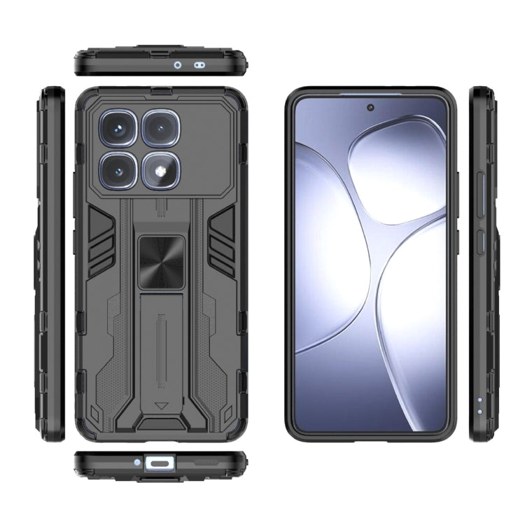 For Redmi K70 Ultra 5G Global Supersonic PC + TPU Holder Phone Case(Black) - Xiaomi Cases by buy2fix | Online Shopping UK | buy2fix