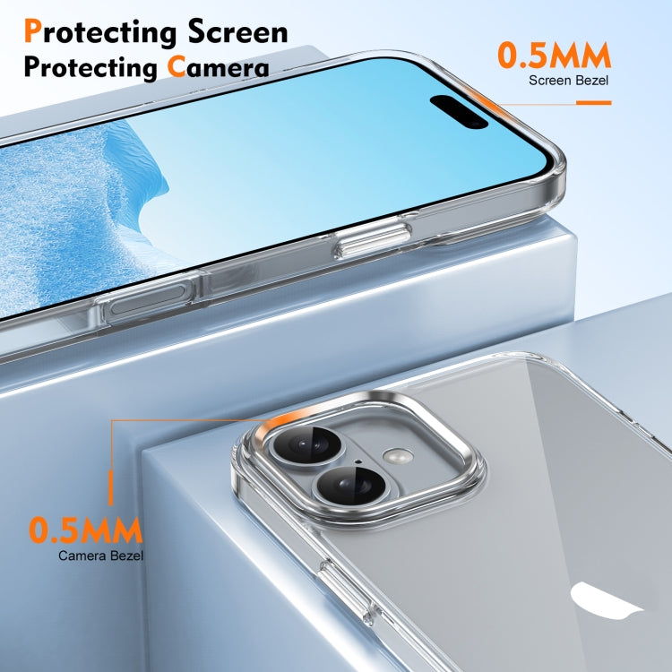 For iPhone 16 Ice Feel HD Transparent PC Full Coverage Phone Case(Silver) - iPhone 16 Cases by buy2fix | Online Shopping UK | buy2fix