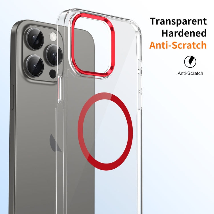 For iPhone 13 Pro Max Ice Feel HD Transparent MagSafe PC Full Coverage Phone Case(Red) - iPhone 13 Pro Max Cases by buy2fix | Online Shopping UK | buy2fix