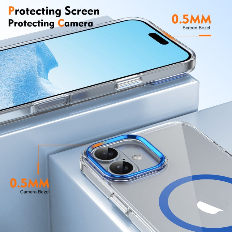 For iPhone 16 Plus Ice Feel HD Transparent MagSafe PC Full Coverage Phone Case(Blue) - iPhone 16 Plus Cases by buy2fix | Online Shopping UK | buy2fix