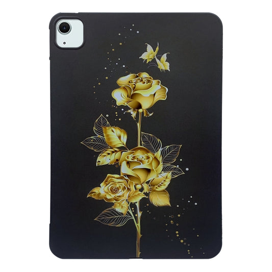 For iPad Air 11 2024 Color Painting Pattern Smart Tablet TPU Case(Golden Rose) - iPad Air 11 2024 Cases by buy2fix | Online Shopping UK | buy2fix