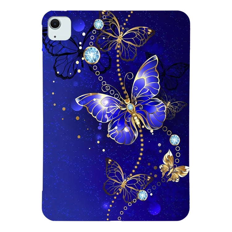 For iPad Air 11 2024 Color Painting Pattern Smart Tablet TPU Case(Blue Butterfly) - iPad Air 11 2024 Cases by buy2fix | Online Shopping UK | buy2fix