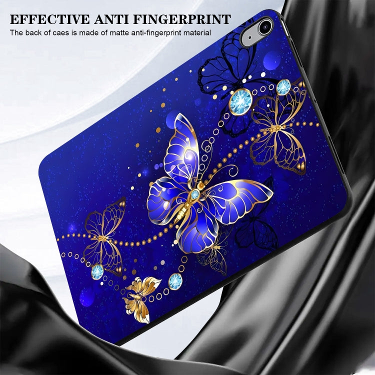 For iPad Air 11 2025 / 2024 Color Painting Pattern Smart Tablet TPU Case(Blue Butterfly) - iPad Air 11 2025 / 2024 Cases by buy2fix | Online Shopping UK | buy2fix