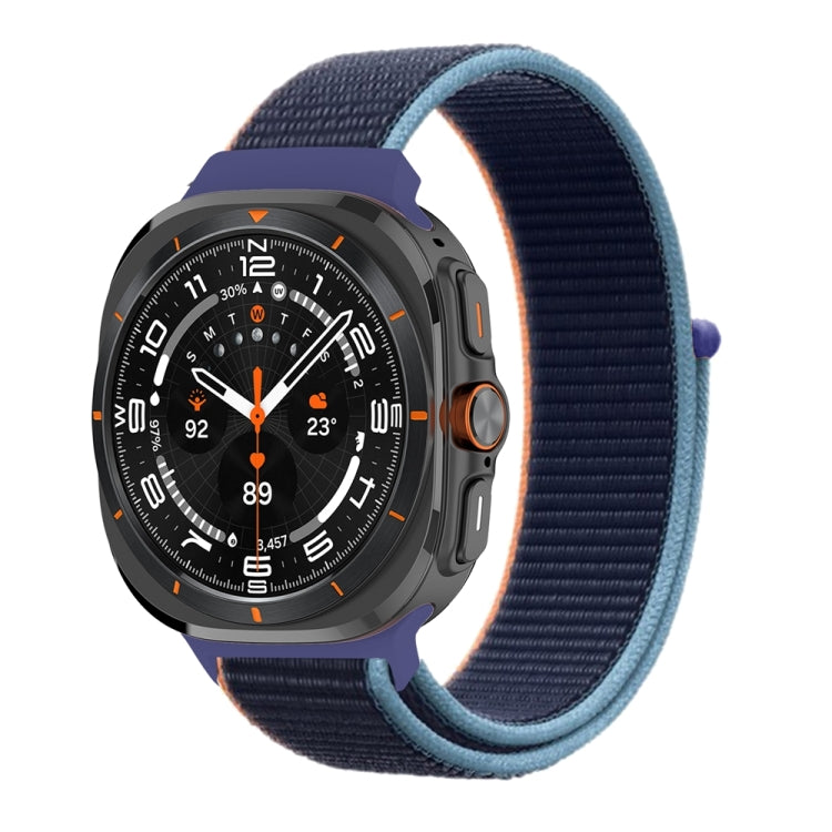 For Samsung Galaxy Watch Ultra 47mm Plastic Connector Nylon Loop Watch Band(Dark Navy Bblue) - Watch Bands by buy2fix | Online Shopping UK | buy2fix