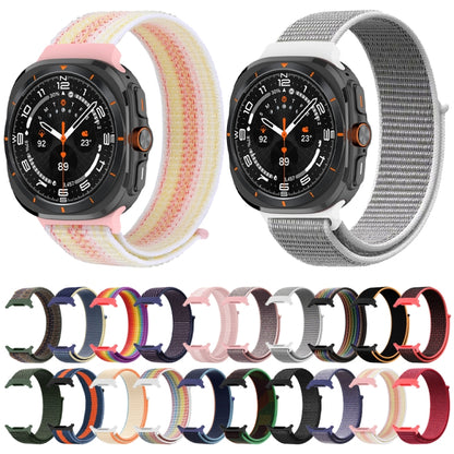 For Samsung Galaxy Watch Ultra 47mm Plastic Connector Nylon Loop Watch Band(Starlight Powder) - Watch Bands by buy2fix | Online Shopping UK | buy2fix