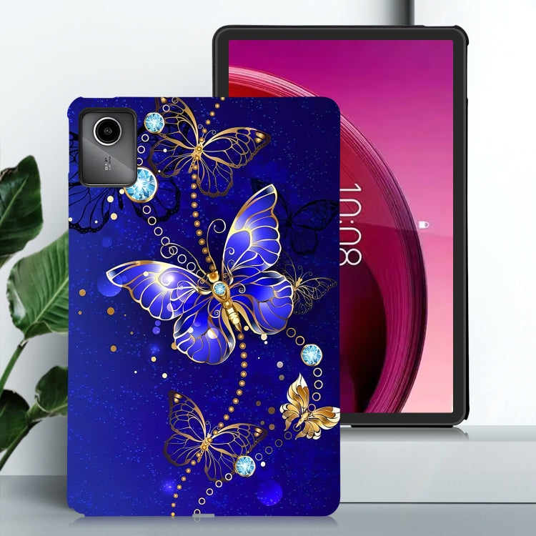 For Lenovo Tab M11 / Xiaoxin Pad 2024 Color Painting Pattern Smart Tablet TPU Case(Blue Butterfly) - Lenovo by buy2fix | Online Shopping UK | buy2fix