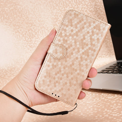 For Redmi K70 Ultra Honeycomb Dot Texture Leather Phone Case(Gold) - Xiaomi Cases by buy2fix | Online Shopping UK | buy2fix