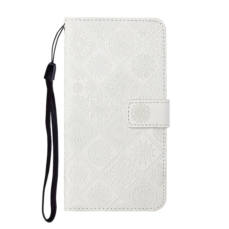 For Samsung Galaxy S25 Ultra 5G Ethnic Style Embossed Pattern Leather Phone Case(White) - Galaxy S25 Ultra 5G Cases by buy2fix | Online Shopping UK | buy2fix