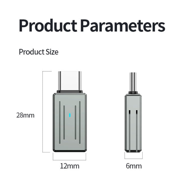 USB-C / Type-C Male to 8 Pin Female Zinc Alloy PD Adapter, Support Fast Charging / Data Transmission(Gun Metal) - Converter & Adapter by buy2fix | Online Shopping UK | buy2fix