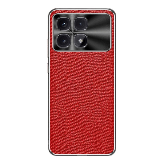 For Redmi K70 Ultra Silver Edge Cross Texture PU Leather Phone Case(Red) - Xiaomi Cases by buy2fix | Online Shopping UK | buy2fix