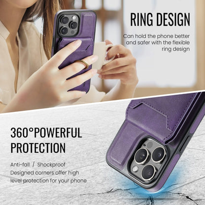 For iPhone 15 Pro Max DG.MING K1 MagSafe Detachable Wallet RFID Back Cover Phone Case(Purple) - iPhone 15 Pro Max Cases by DG.MING | Online Shopping UK | buy2fix