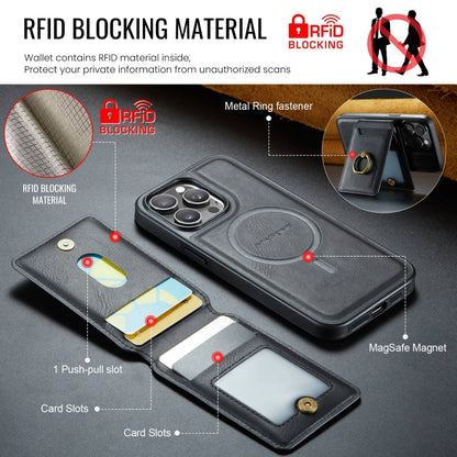 For iPhone 14 Pro DG.MING K1 MagSafe Detachable Wallet RFID Back Cover Phone Case(Black) - iPhone 14 Pro Cases by DG.MING | Online Shopping UK | buy2fix