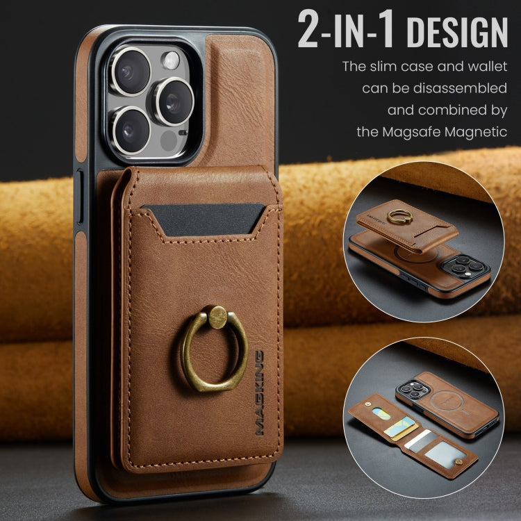 For iPhone 13 Pro Max DG.MING K1 MagSafe Detachable Wallet RFID Back Cover Phone Case(Brown) - iPhone 13 Pro Max Cases by DG.MING | Online Shopping UK | buy2fix