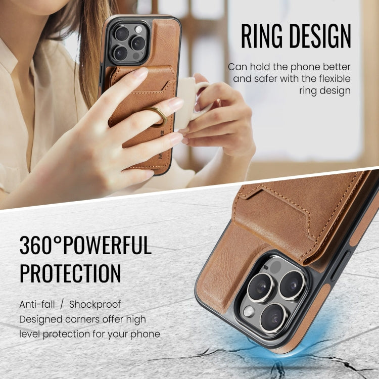 For iPhone 12 DG.MING K1 MagSafe Detachable Wallet RFID Back Cover Phone Case(Brown) - iPhone 12 / 12 Pro Cases by DG.MING | Online Shopping UK | buy2fix