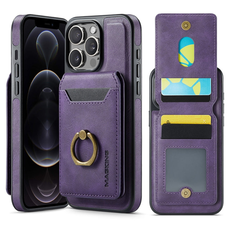 For iPhone 12 Pro Max DG.MING K1 MagSafe Detachable Wallet RFID Back Cover Phone Case(Purple) - iPhone 12 Pro Max Cases by DG.MING | Online Shopping UK | buy2fix