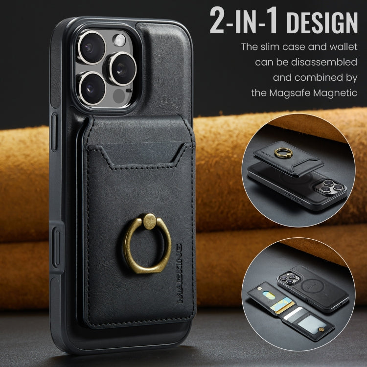 For iPhone 16 Pro Max DG.MING K1 MagSafe Detachable Wallet RFID Back Cover Phone Case(Black) - iPhone 16 Pro Max Cases by DG.MING | Online Shopping UK | buy2fix