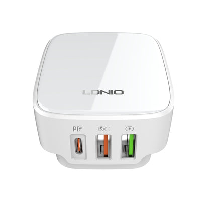 LDNIO Q334 32W Type-C + Dual USB Port Charger with 1m USB-C / Type-C to USB-C / Type-C Data Cable, Plug Type:US Plug(White) - USB Charger by LDNIO | Online Shopping UK | buy2fix