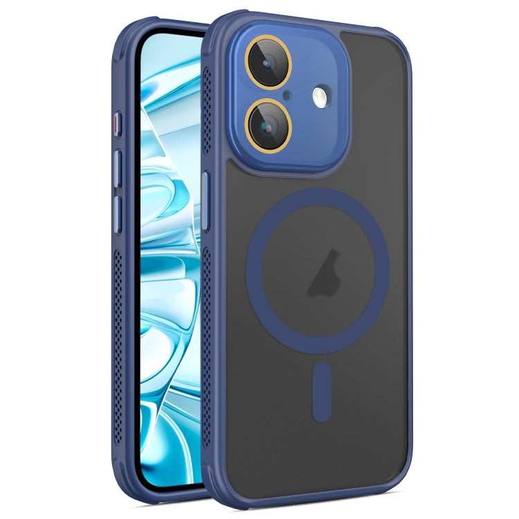 For iPhone 16 Plus Side Cooling Skin Feel Frosted MagSafe Magnetic Phone Case(Blue) - iPhone 16 Plus Cases by buy2fix | Online Shopping UK | buy2fix