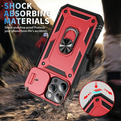 For iPhone 16 Pro Max Sliding Camshield TPU + PC Phone Case with Holder(Red+Black) - iPhone 16 Pro Max Cases by buy2fix | Online Shopping UK | buy2fix